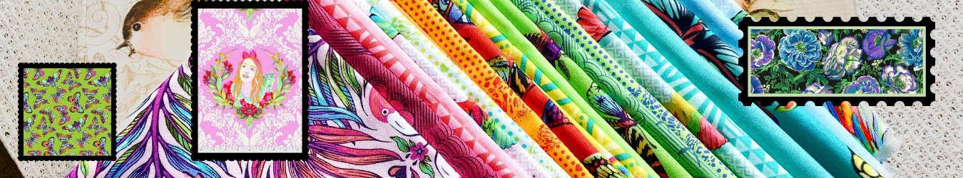 RebsFabStash Free Spirit fabric bundle featuring tropical colors, flamingos and insects