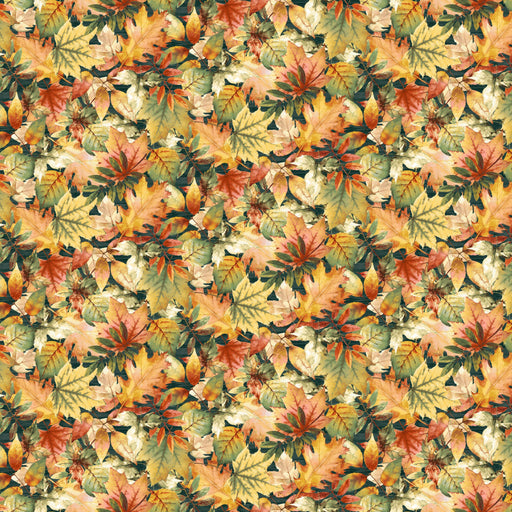 Fall Into Autumn - by the yard - by Art Loft for Studio E - 7251-68 Fall - Changing leaves on dark green
