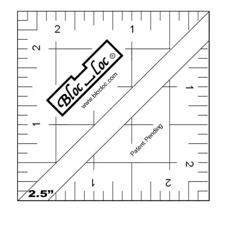 Half-Square Triangle 2.5" Ruler - Bloc Loc - HST25-RebsFabStash