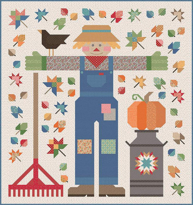 The Quilted Scarecrow Quilt Pattern - by Lori Holt of Bee in my Bonnet - for It's Sew Emma -  Riley Blake Designs uses NEW Autumn Fabric - QUILTEDSCARECROW - Quilt PATTERN