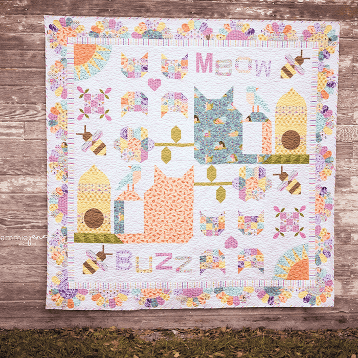 Bloom Where Mew Are Planted Quilt Kit - BOM - Sew Along starts January 2024! SUBSCRIBE NOW! By PammieJane - Curious Garden Fabric - Dear Stella