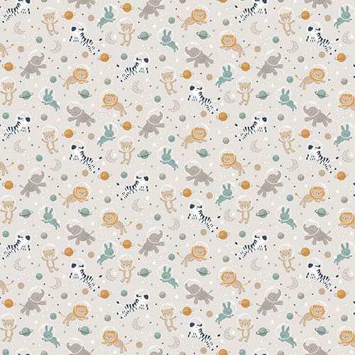 NEW! Starry Adventures - Animal Adventures - Gray - Flannel - Per Yard - by Lisa Perry for 3 Wishes - 3STARRYADV-20255-GRY-FLN-Yardage - on the bolt-RebsFabStash