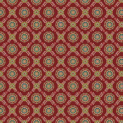 NEW! Lille - Medallion Lattice - Per Yard - by Michelle Yeo for Henry Glass - Red - 2766-88-Yardage - on the bolt-RebsFabStash