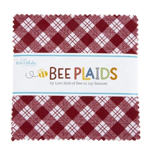 NEW! Bee Plaids - Charm Pack - (42) 5" Squares - Stacker - Lori Holt - Bee in my Bonnet - Riley Blake - Basics - 5-12020-42-Charm Packs-RebsFabStash