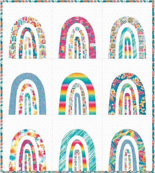 Good Vibes Rainbow Quilt - Fabric by Courtney Morgenstern for 3 Wishes - 48.5" x 54.5"-Quilt Kits & PODS-RebsFabStash