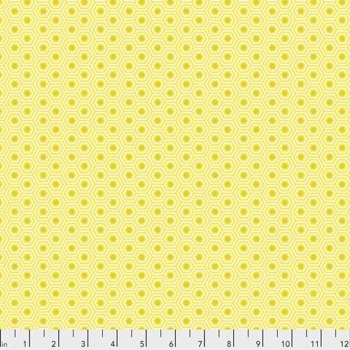 Tula's True Colors - Hexy Chameleon - Per Yard - by Tula Pink for Free Spirit Fabrics - Green & Yellow, Hexagons - PWTP150.CHAMELEON