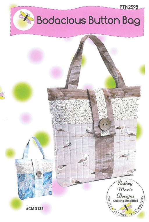 Bodacious Button Bag - PATTERN - Cathey Marie Designs - Uses Swept Away by Northcott - RebsFabStash