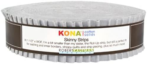 KONA Cotton - Skinny Strips - Honey Bun - (40) 1.5" x 43"/44" strips - Ash Colorstory - Ash Gray Solid - RebsFabStash