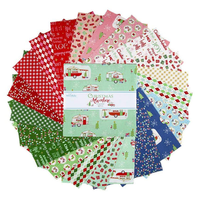 NEW! Christmas Adventure - Layer Cake - (42) 10" Squares - Stacker -by Beverly McCullough for Riley Blake - Campers, Travel - 10-10730-42 - RebsFabStash