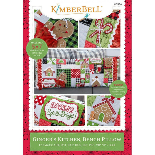 NEW! Ginger's Kitchen - Bench Pillow Embroidery CD Pattern - by Kimberbell Designs #KD586 - RebsFabStash