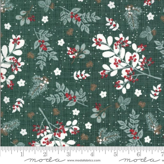 Juniper - Brushed Cotton - by Kate & Birdie Paper Co. for MODA Green Winter Leaves Pattern Fabric By RebsFabStash