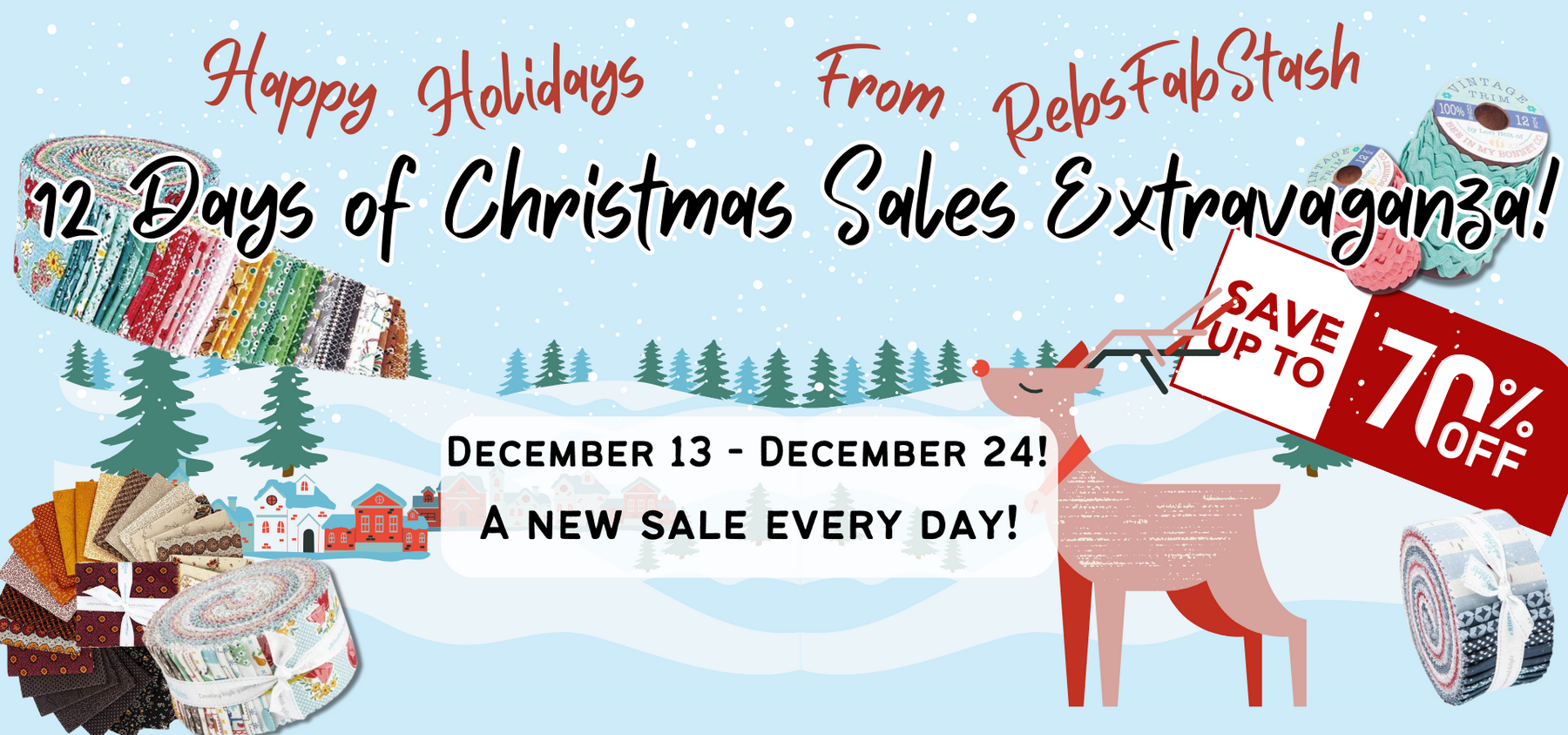 RebsFabStash's 12 Days of Christmas Sales!