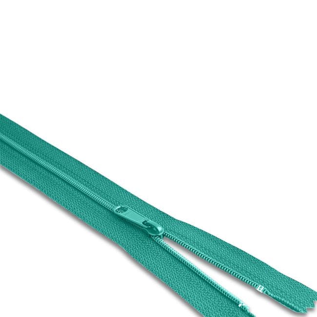 14" Nylon Coil Non-Separating Zipper - Turquoise - YKK-Zipper-18