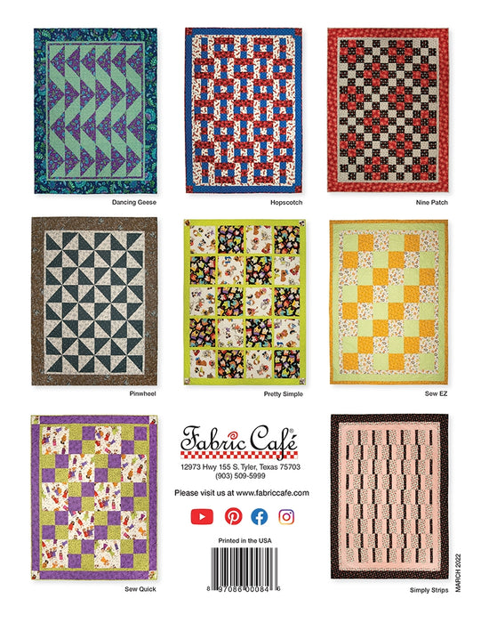 Quilt Favorites - Quilt PATTERN book - by Donna Robertson of Fabric Cafe - 3 Yard Quilts - 8 different patterns