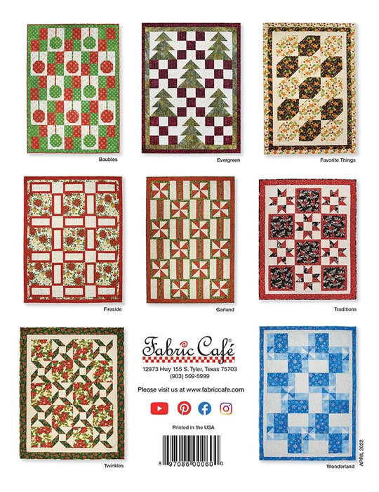 Make It Christmas With 3-Yard Quilts - Quilt PATTERN book - by Donna Robertson of Fabric Cafe - 3 Yard Quilts - 8 different patterns