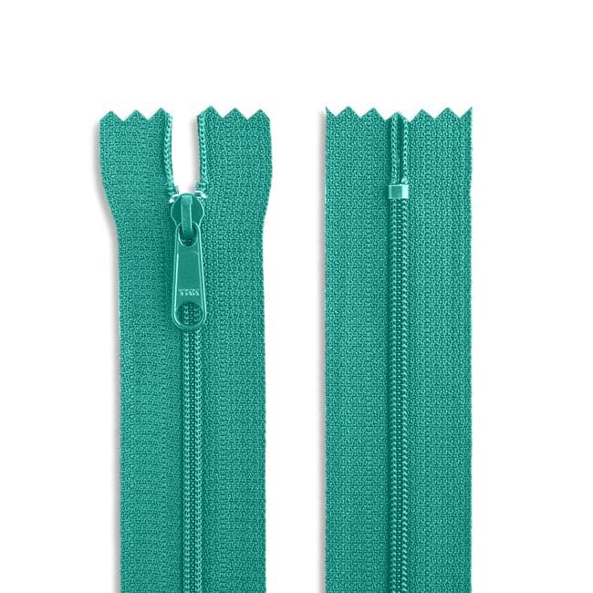 14" Nylon Coil Non-Separating Zipper - Turquoise - YKK-Zipper-18