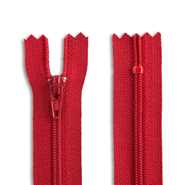 14" Nylon Coil Non-Separating Zipper - Cherry - YKK-Zipper-5