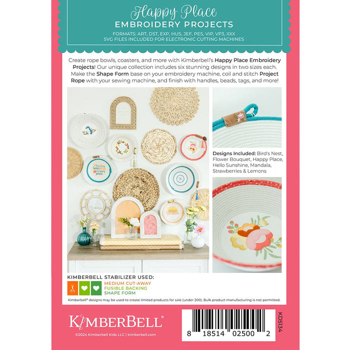 Happy Place Embroidery Projects CD - by Kim Christopherson of Kimberbell - KD5134