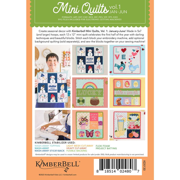 NEW! Shipping Now! Kimberbell Mini Quilts, Vol. 1: January-June - KD5130