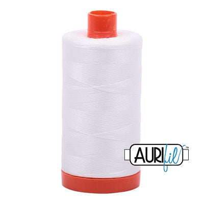 Aurifil - Mako Cotton Thread - 1422 yds/1300m - NATURAL WHITE - 50 wt - 1050-2021