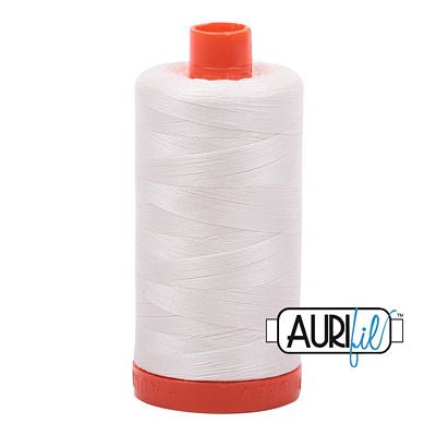 Aurifil - Mako Cotton Thread - 1422 yds/1300m - CHALK - 50 wt - 1050-2026