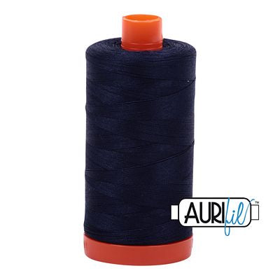 Aurifil - Mako Cotton Thread - 1422 yds/1300m - VERY DARK NAVY - 50 wt - 1050-2785