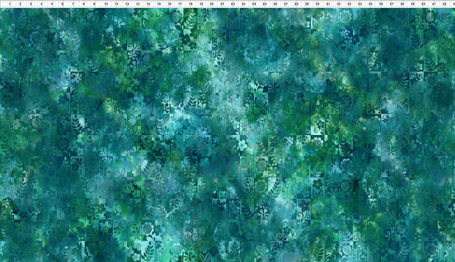 Prism Fabric Collection - Jason Yenter - In The Beginning Fabrics - 12JYQ-1 - By The Yard - floral - aqua blue green