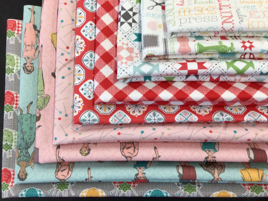 My Happy Place - Home Decorator Fabric - PROMO half yard bundle (9) 18" x 54" wide - Lori Holt for Riley Blake designs-Decorator Fabric-RebsFabStash
