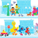 Sesame Street - per yard - Quilting Treasures - Characters On Sesame Street - Blue - 27538-B-RebsFabStash