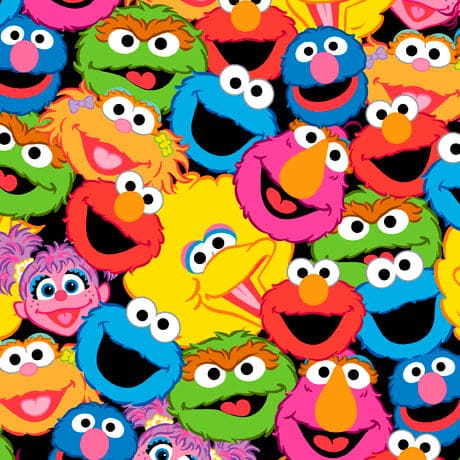 Sesame Street - per yard - Quilting Treasures - Cookie Monster - Red - 27536 R