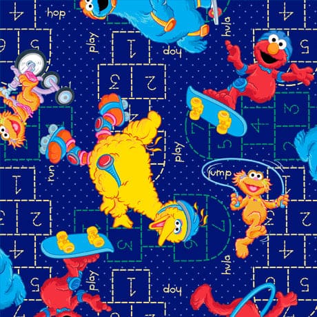 Sesame Street - per yard - Quilting Treasures -Packed Characters - Multi - 27540 X