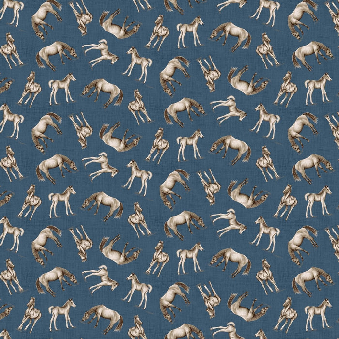 Cottonwood Stables - Per Yard - Multi - Horse Allover - Henry Glass - 3063 66-Sage