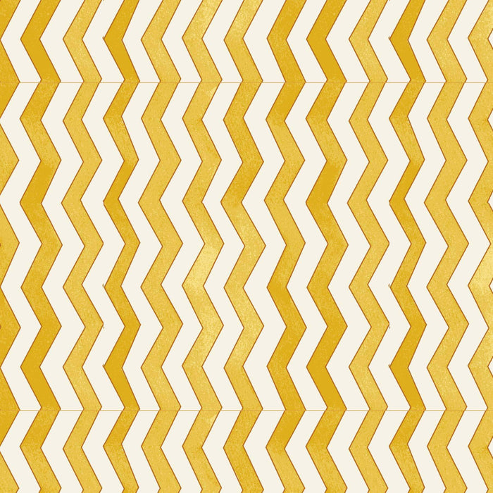 Autumn Elegance - by the yard - by Kitten Studio for Henry Glass - 723M - 33 Gold - Yellow and Gold Zig Zag