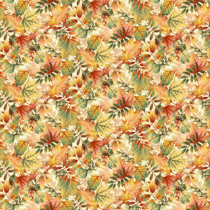 Fall Into Autumn - by the yard - by Art Loft for Studio E - 7251-33 Fall - Changing leaves on cream