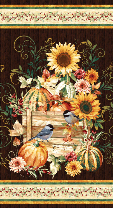 Fall Into Autumn Fabric Collection - By Art Loft for Studio E - PROMO Half Yard Bundle (10) 18" x 42" pieces - 24" Panel + 36" Panel