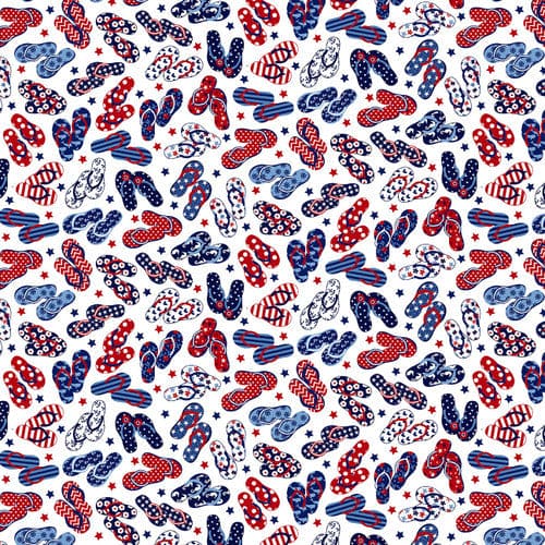 Star-Spangled Beach - Per Yard - by Sharon Lee for Studio E - Patriotic - 7482-77-Navy