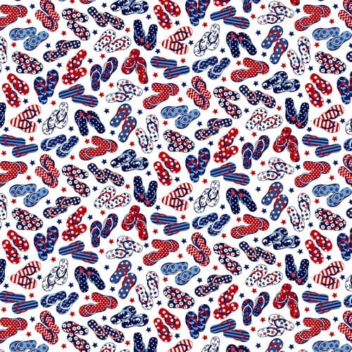 Star-Spangled Beach - Per Yard - by Sharon Lee for Studio E - Patriotic - 7487-77-Navy