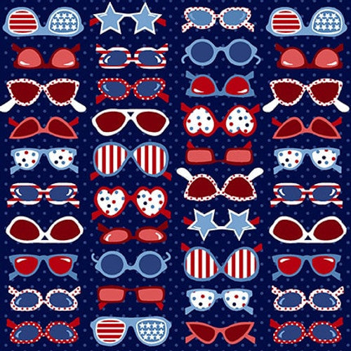 Star-Spangled Beach - Per Yard - by Sharon Lee for Studio E - Patriotic - 7489-88-Red