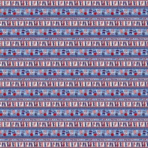 Star-Spangled Beach - Per Yard - by Sharon Lee for Studio E - Patriotic - 7489-88-Red