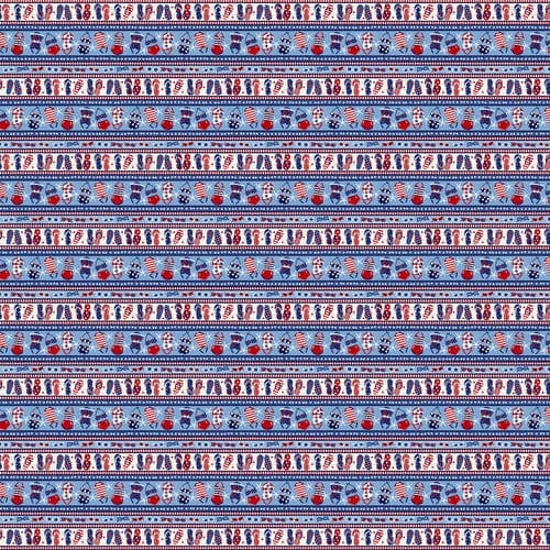Star-Spangled Beach - Per Yard - by Sharon Lee for Studio E - Patriotic - 7481-11-Chambray
