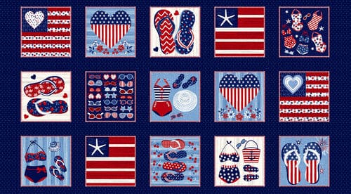 Star Spangled Beach - Quilt KIT - Pattern by Heidi Pridemore - Fabric by Sharon Lee for Studio E Fabrics - Patriotic, Flags, Beach