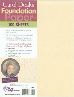 Carol Doak's Foundation Paper 100 sheets - Paper piecing - 100 Sheets - 8.5" x 11" - 7909B-Buttons, Notions & Misc-RebsFabStash