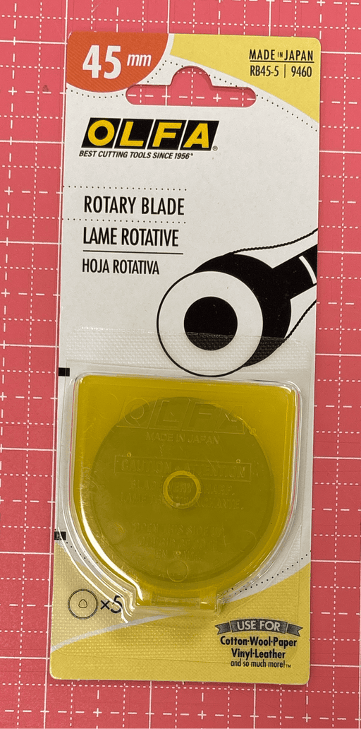 Olfa Replacement Rotary Blade 45mm 5pk - RB45-5-RebsFabStash
