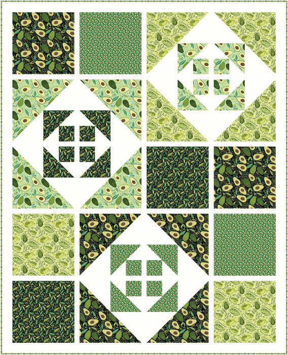 New! Ripples Cubed - Quilt Kit - Uses Avocado Love by Northcott - Pattern by Canuck Quilter Designs - finished size 55 1/2" x 68 1/2"-Quilt Kits & PODS-RebsFabStash