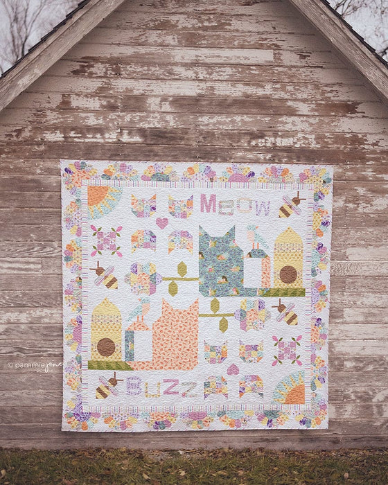Bloom Where Mew Are Planted Quilt Kit - BOM - Sew Along starts January 2024! SUBSCRIBE NOW!  By PammieJane - Curious Garden Fabric - Dear Stella