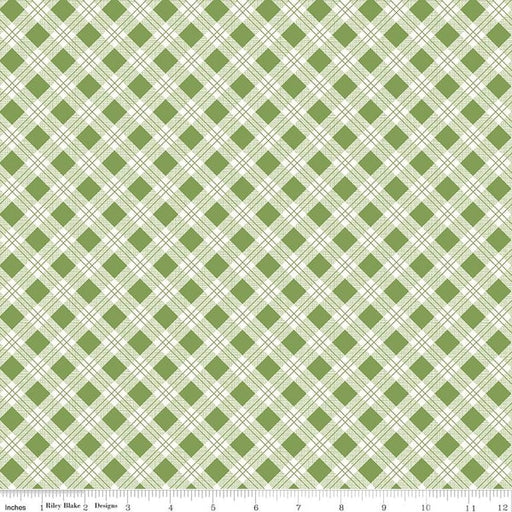 Bee Plaids - Scarecrow - Clover- Per Yard - Lori Holt - Bee in my Bonnet - Riley Blake - Basics - C12020-CLOVER-Yardage - on the bolt-RebsFabStash