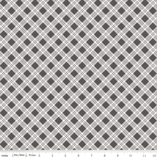 Bee Plaids - Scarecrow - steel - Per Yard - Lori Holt - Bee in my Bonnet - Riley Blake - Basics - C12020-STEEL-Yardage - on the bolt-RebsFabStash