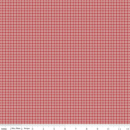 Bee Plaids - Harvest - Barn Red- Per Yard - Lori Holt - Bee in my Bonnet - Riley Blake - Basics - C12025-Barn Red-Yardage - on the bolt-RebsFabStash