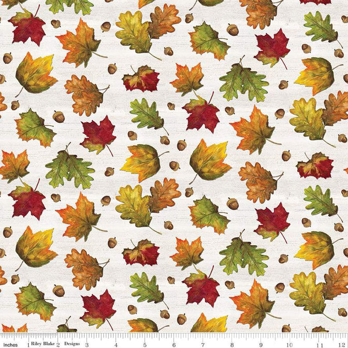 Monthly Placemats - September Leaves - per yard - by Tara Reed for Riley Blake Designs - Fall - C12417-OffWhite-RebsFabStash