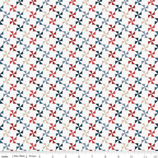 Red White and True - Pinwheels - per yard - by Dani Mogstad for Riley Blake Designs - C13183-OFFWHITE-RebsFabStash